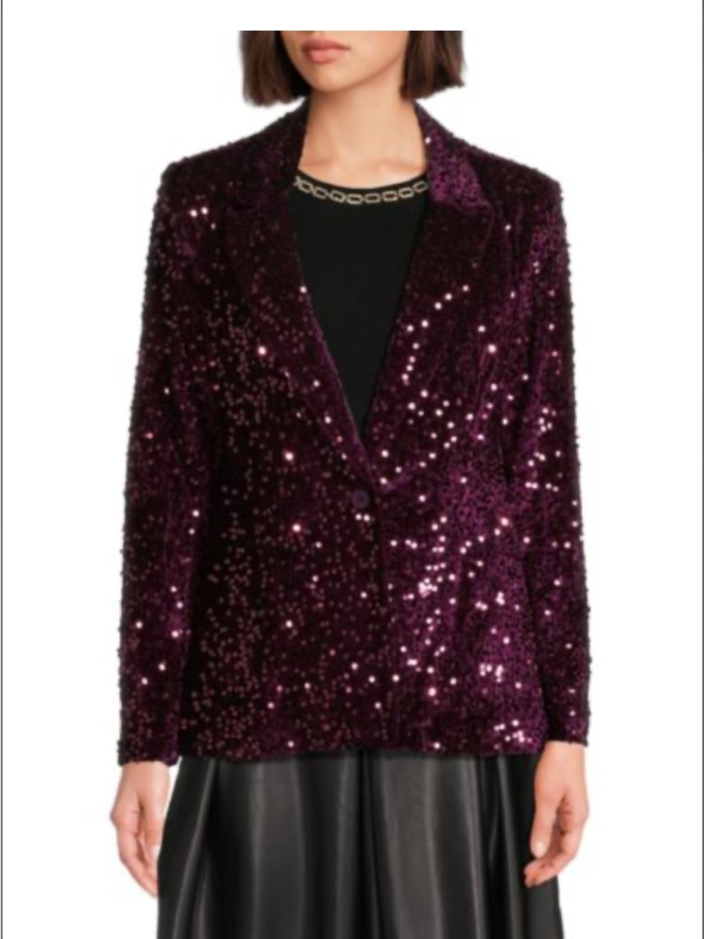 Nanette Lepore Burgundy Sequin Blazer